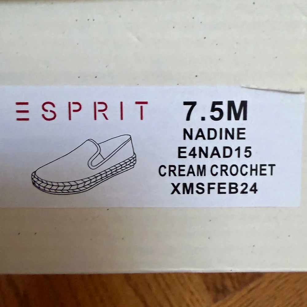 Esprit Slip-On Crochet Woven Espadrille - Cream Nadine